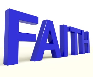 Faith Word Showing Spiritual Belief Or Trust